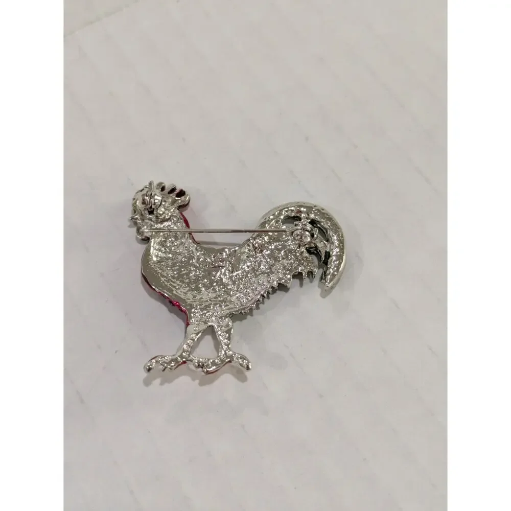 Rooster Colorful Crystal‎ Rhinestones & Enamel Brooch Pin